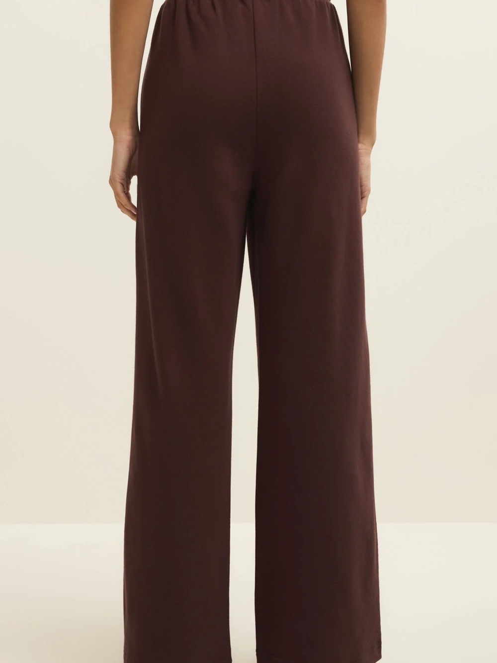 Wide-Leg Drawstring Pants with Contrast Side Trim - Brown - Picture 4 of 4